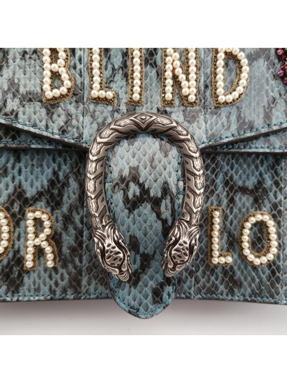 ★SOLD★ Gucci Dionysus Blue Multicolor Snakeskin Messenger Bag - Picture 13 of 15
